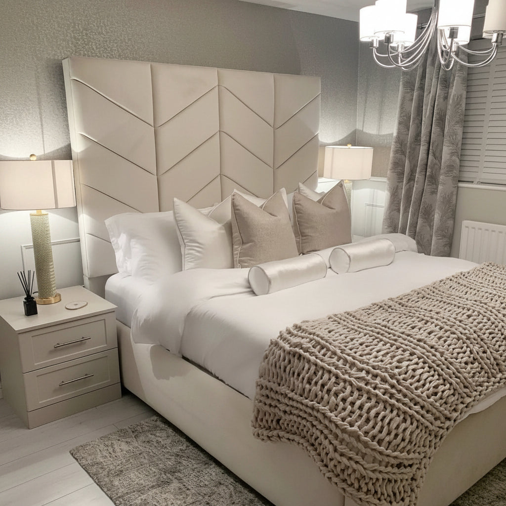 Chevron Upholstered Bed