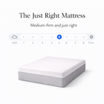 Mattress with a firmness scale on a white background