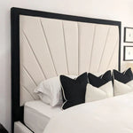 Cream Solara Sunburst Bed Headboard With Black border