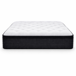 Mattress with white top and black sides on a white background