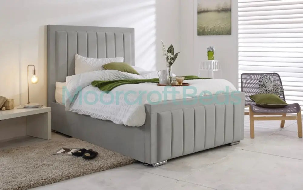 Avery Bed Frame In Blue Single / Silver