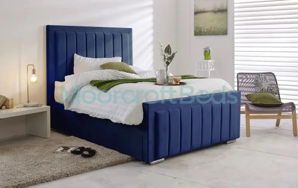 Avery Bed Frame In Natural Single / Blue
