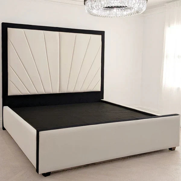 Cream Solara Sunburst Bed Frame
