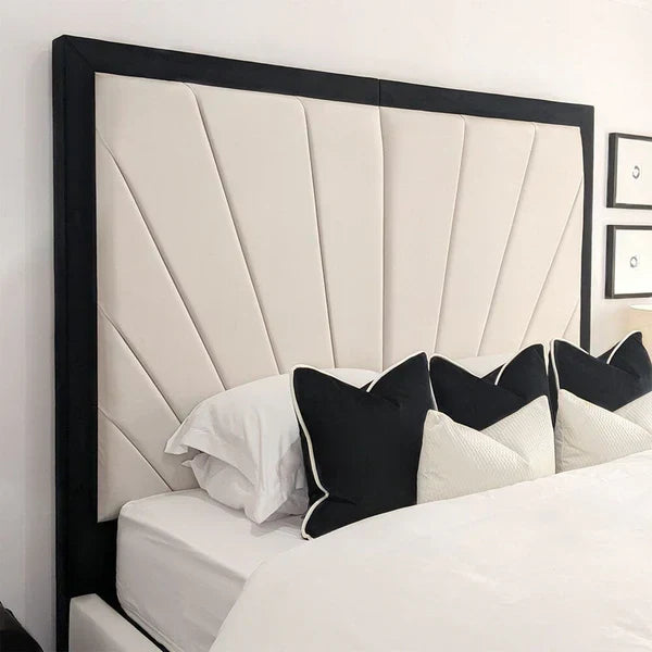 Cream Solara Sunburst Bed Headboard With Black border