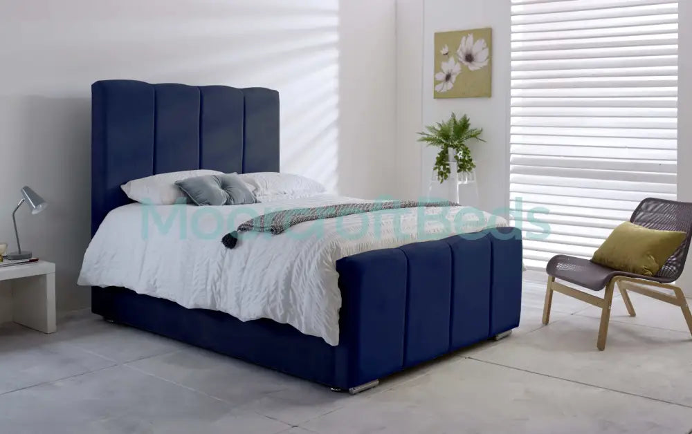 Kensington Bed Frame In Grey Double / Blue