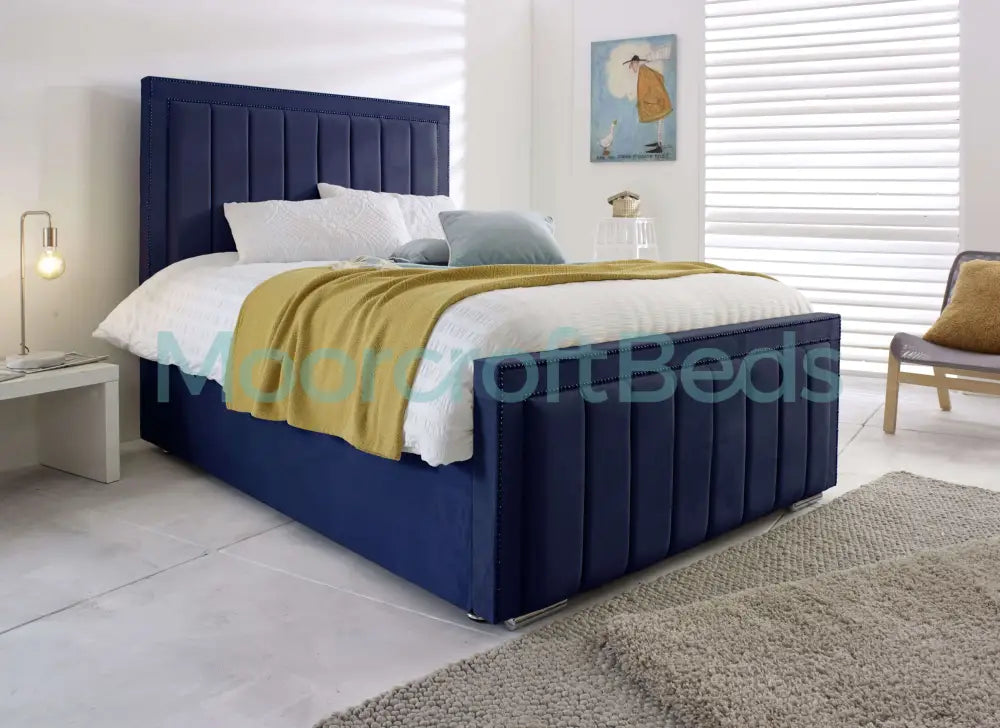 Milan Bed Frame In Blue Double /