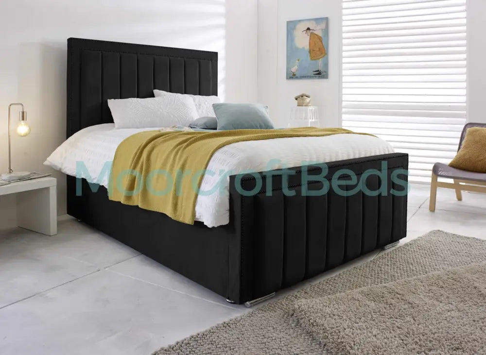 Milan Bed Frame In Blue Double / Black