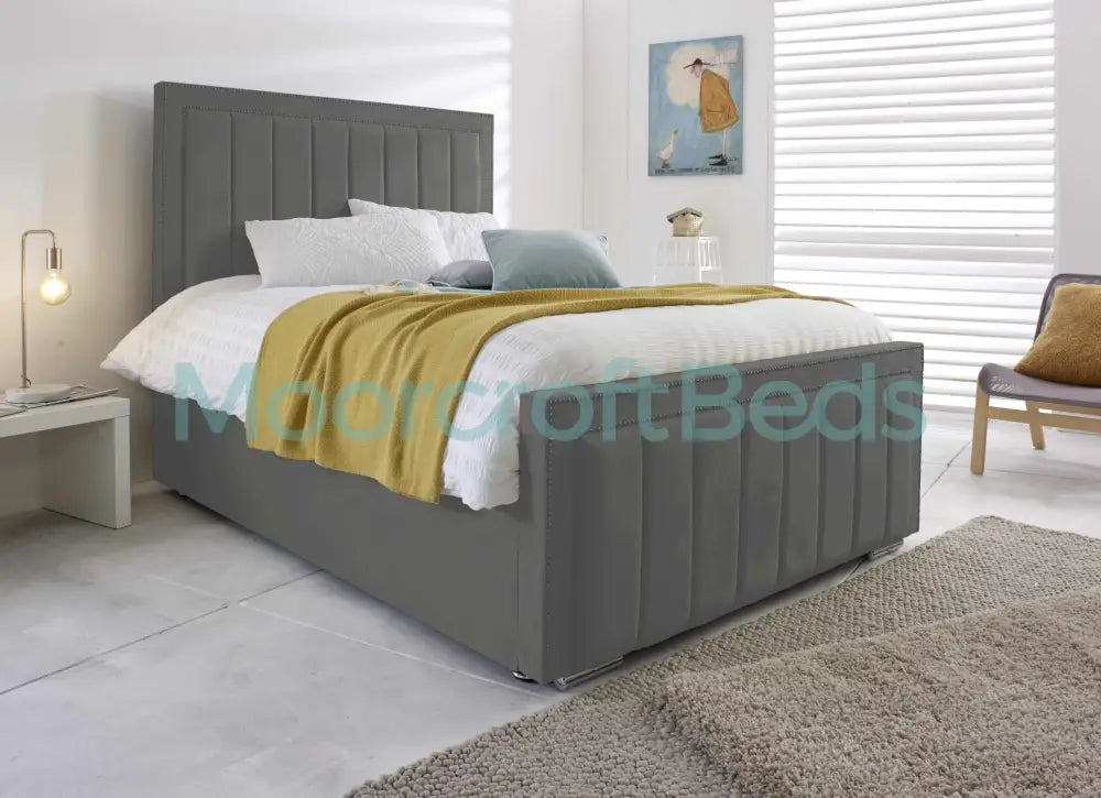 Milan Bed Frame In Blue Double / Grey