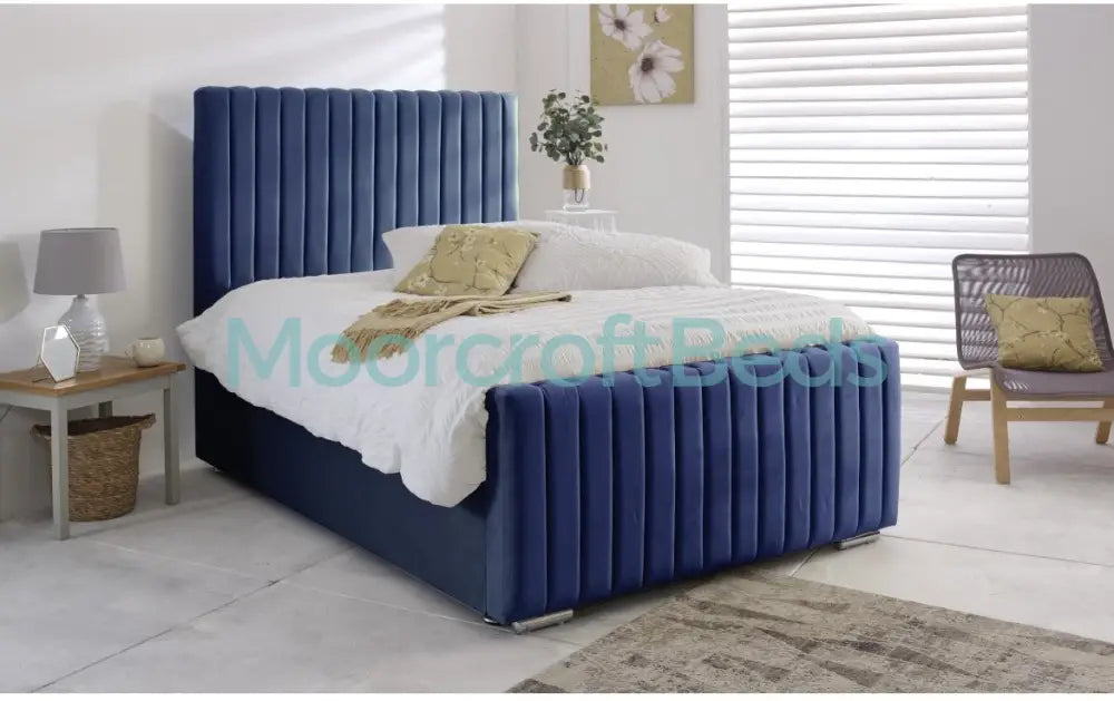 Monaco Bed Frame In Black Single / Blue