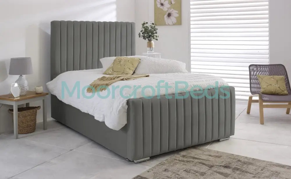 Monaco Bed Frame In Black Single / Grey