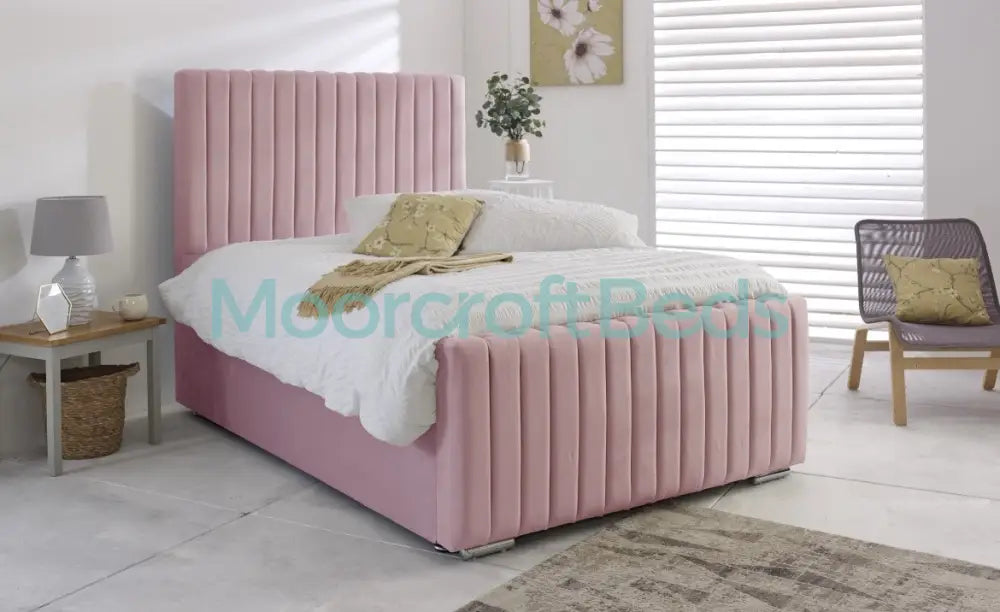 Monaco Bed Frame In Grey Single / Pink