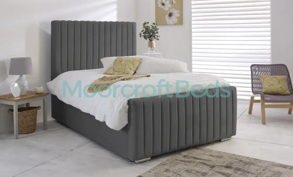 Monaco Bed Frame In Grey Single / Steel